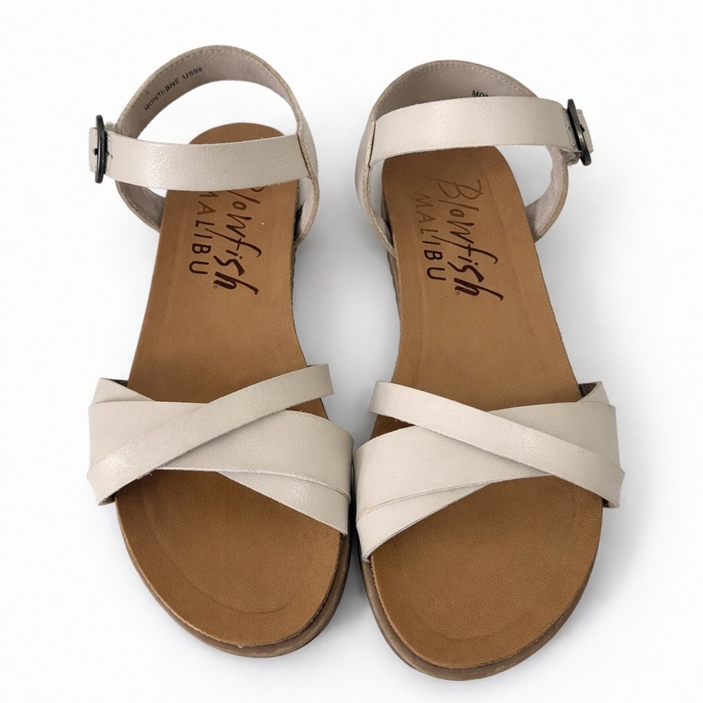 Blowfish Malibu Monti Sandals Cream Strappy Comfort Buckle Size 8